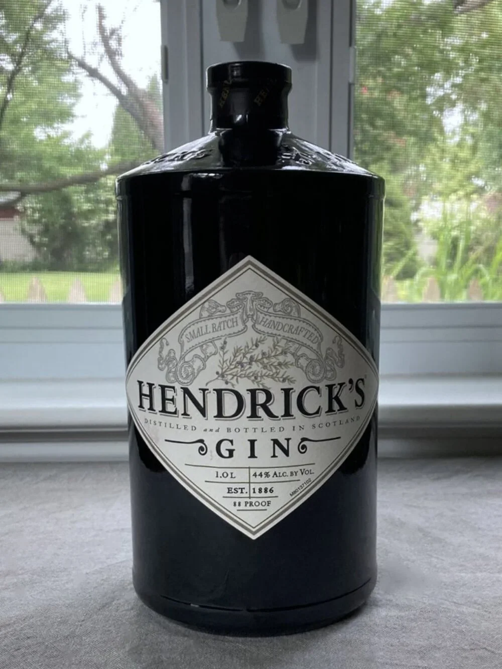 Empty Hendrick's Gin Bottle 1L Original, No Lid, Man Cave, Craft, Upcycle, DIY